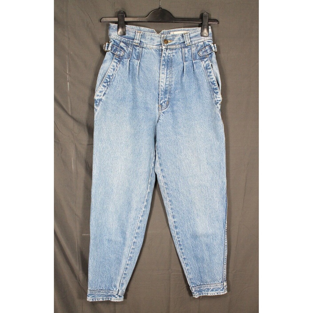 VTG 90's BLUE HEAVEN LAWMAN Blue Denim PLEATED Tapered Leg BAREBACK JEANS Sz 9